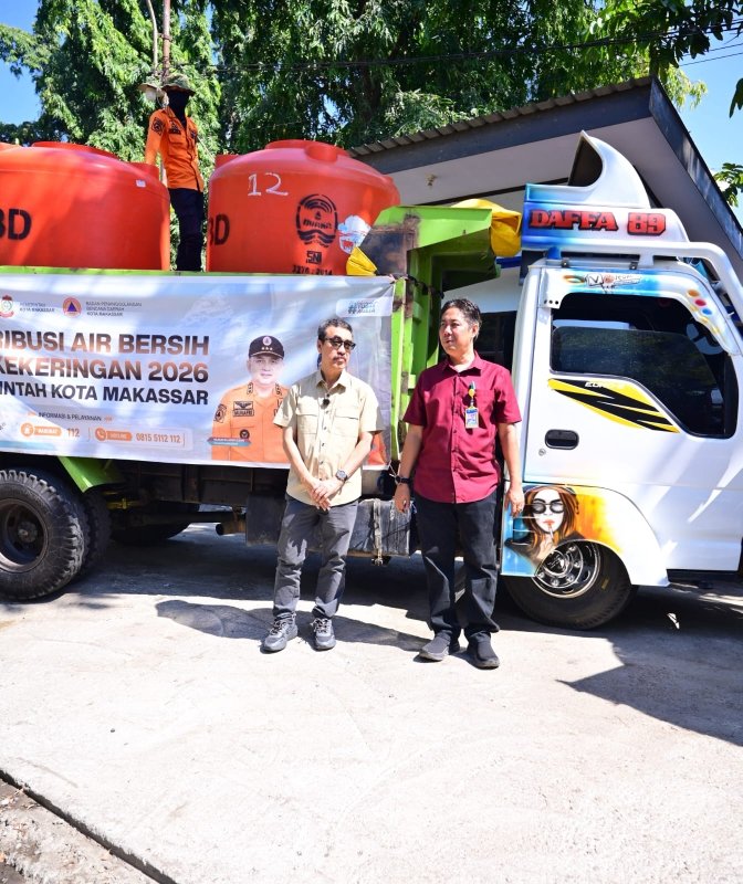 Seluruh Pasokan Air Bersih dari PDAM Kota Makassar, 2.550 m³ Didistribusikan Gratis Lewat 677 Armada Tangki untuk Warga Terdampak Kekeringan